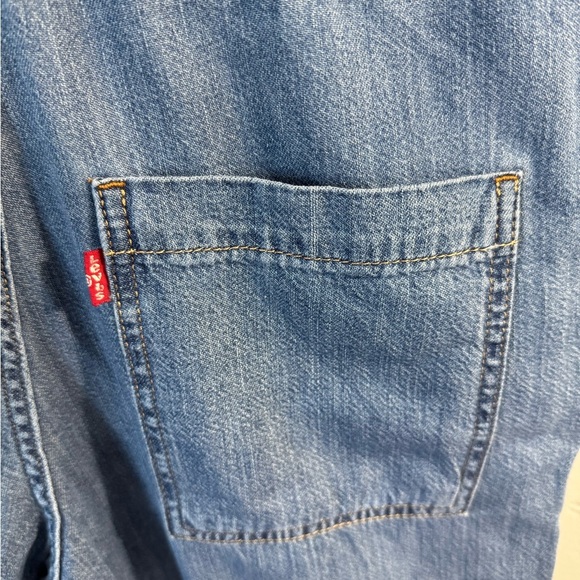 Levi’s Denim Jumpsuit Size Small Zippered and Snap Front Closure Long Sleeve - Picture 10 of 12